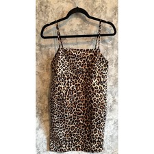 Zara Trafaluc Leopard Print Mini Slip Dress Women's Size L