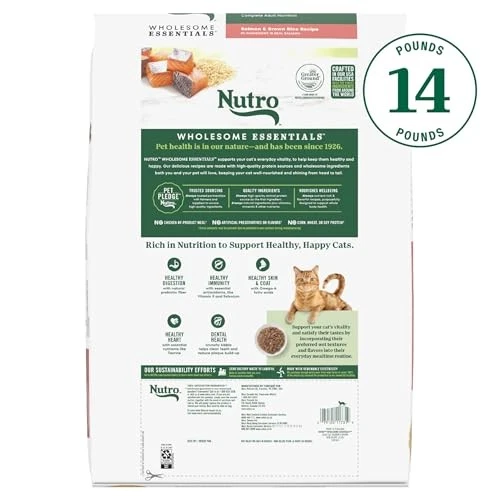 Nutro Wholesome Essentials Adult Dry Cat Food, Salmon & Brown Rice Rec - Image 2 of 4