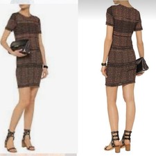 830 Isabel Marant SZ 38 Runway Dag Smocked Silk Georgette Dress Openwork Detail