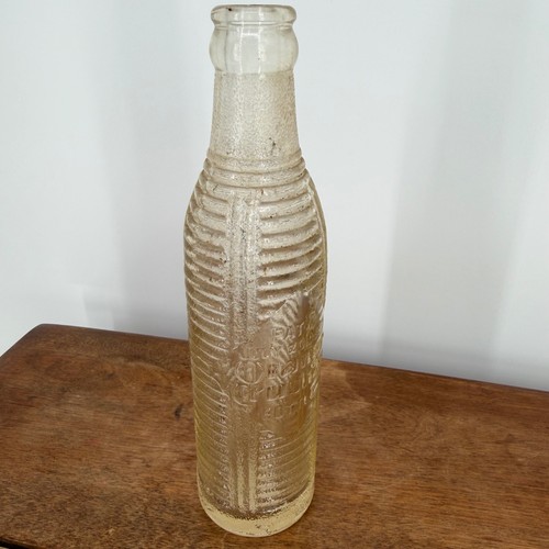 Orange Crush Soda Bottle Antique 6oz Clear 1920 Beehive Crinkly Patent Elmira