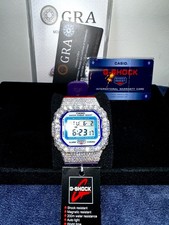 Custom VVS1 Iced out Bezel On Authentic Casio G-Shock DW5600 Watch