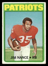 1972 Topps #183 Jim Nance - New England Patriots (Low Grade)