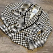 So Crazy by Rina Rossi Women's Black and White Houndstooth Blazer- Size 4