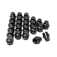 Set of 24, 15646250 Wheel Lug Nut Cap Black Plastic Covers Thread M27X2.0 for