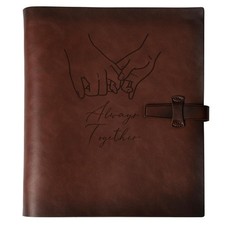 "4x6 Photo Album for 200 Photos, Leather Scrapbook with Writing Space"