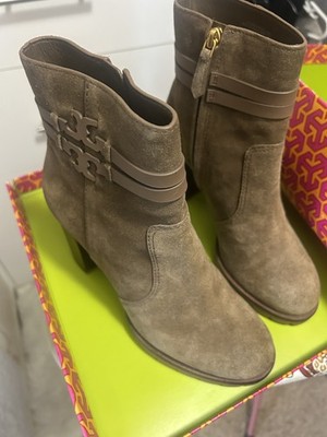 TORY BURCH Leigh 90 MM Lug Sole Booties - River Rock (Brown/Tan)  Women SZ 7.5 