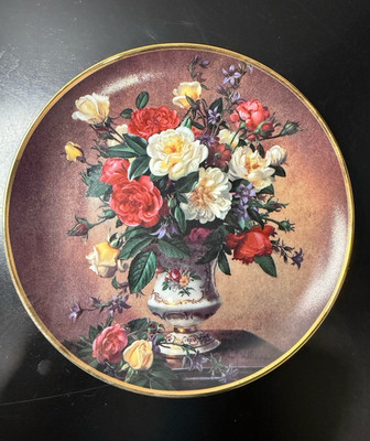 Franklin Mint Rose Bouquet Myrna Nobile Collector Plate Porcelain MPN F2697