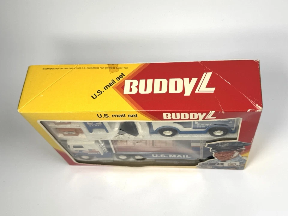 Buddy L 1981 US Mail Set #668 Pressed Steel Postal Truck w/ Mailman USPS - Image 2 of 4