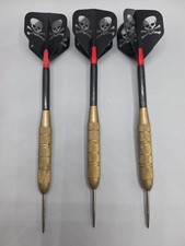 Vintage Brass Dart Set with Black Skull Flights - 25g