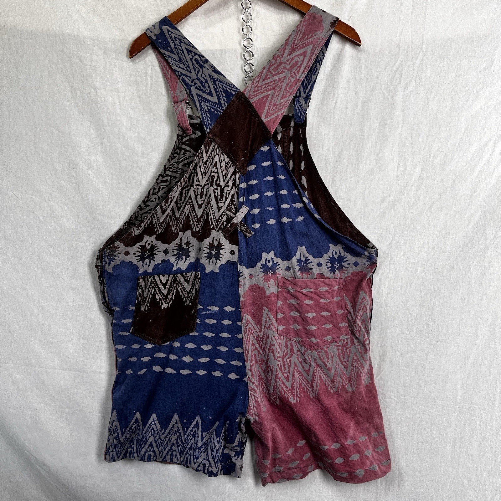 Batik Patchwork Shortalls Medium Large Colorful C… - image 15