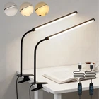 2 Pack LED Desk Lamp with Clamp, 3 Modes 10 Brightness, Flexible Goose-Neck