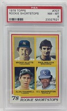 1978 Topps #707 Rookie Shortstops Paul Molitor Alan Trammell Washington RC PSA 8
