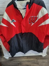 Vintage Wisconsin Badgers Apex One Puffer Jacket XL Tall  Red Full Zip NCAA READ