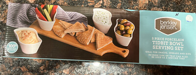 Berkley Jensen 5 piece Porcelain Tidbit Bowl Serving Set New