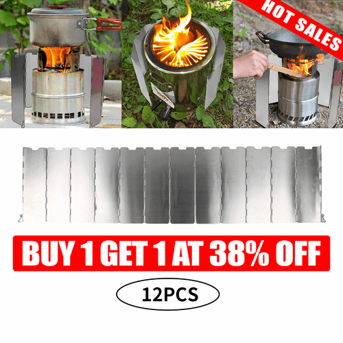 Faltbarer Outdoor Camping Kocher Gas Picknick Kocher Windschutz Schild Display - Bild 1 von 12