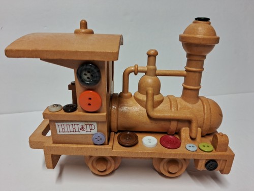 Buttons Art Multicolor Different Sizes On Beautiful Wood Locomotor Set - Picture 8 of 22