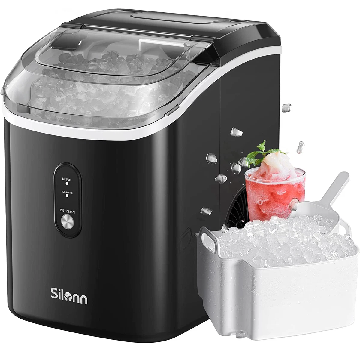 Nugget Countertop Ice Maker, Chewable Pellet Ice Machine with Self