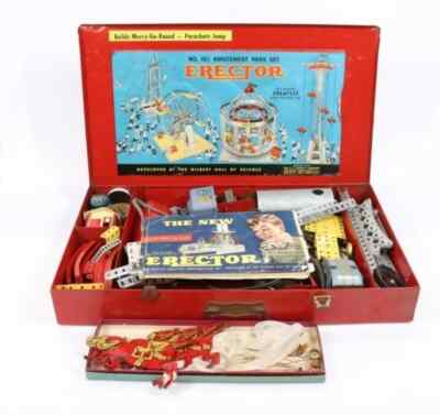 AC Gilbert 1949 No. 10 1/2 Amusement Park Erector Set Clean See Photos & Descr.!