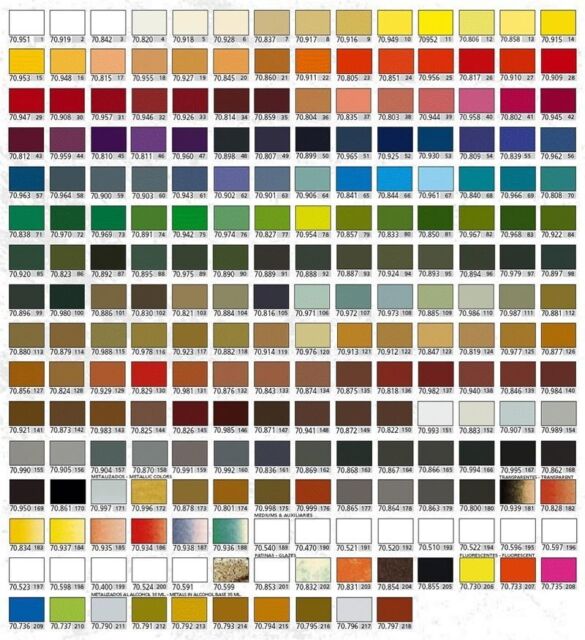 Vallejo Model Air Color Chart Pdf