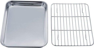 Toaster Oven Tray and Rack Set, 9.3   X 7   X 1  , Stainless Steel Toaster Oven 