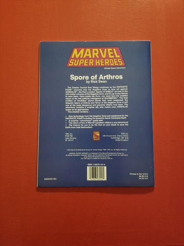 TSR - MARVEL SUPERHEROES SPORES OF ARTHROS JUEGO DE AVENTURA RPG - CASI COMO NUEVO - Imagen 2 de 2