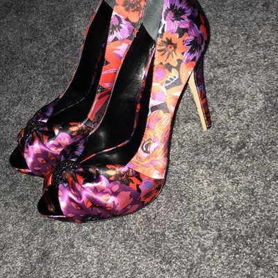 red and purple heels