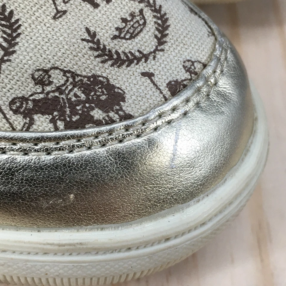 EE. UU. Polo Assn Zapatos Mujer 7M Moda Tenis Dorado Con Cordones Parte Superior Baja Cómodos Planos Foto 4 de 4