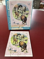 Vintage Wooden Puzzle In Original Box- Complete 20 Pieces