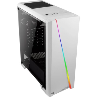 AeroCool Cylon Midi-Tower-Gehäuse weiß ATX Mainboard 120-mm-Lüfter hinten, RGB