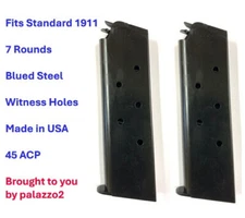 Two (2) NEW 1911 Magazines 7 rounds, 45 ACP, 7rd mags, .45 Auto - Colt