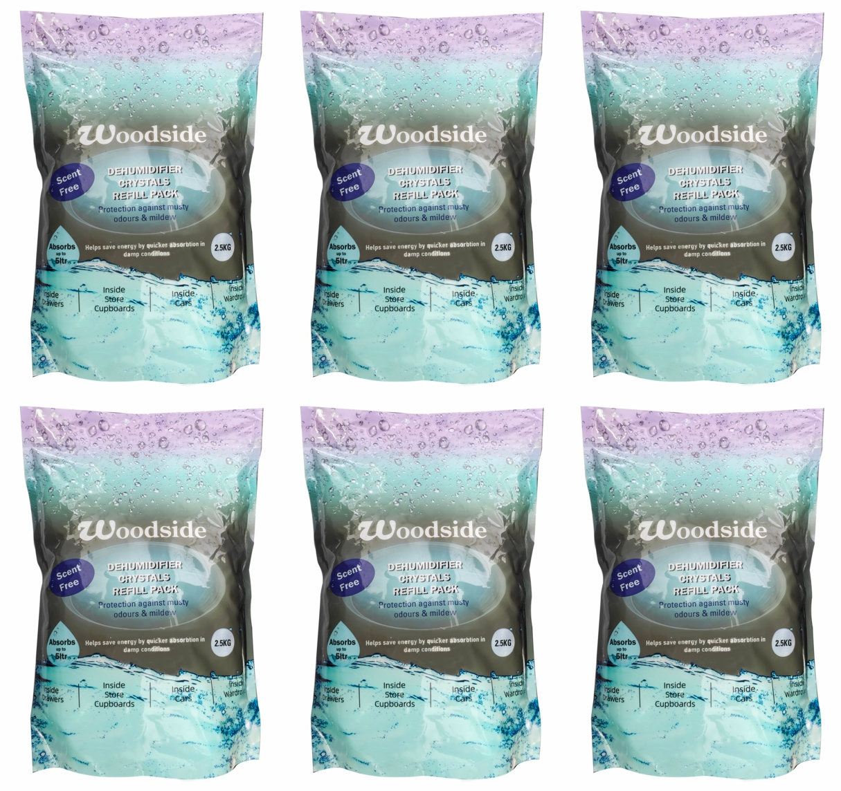2x Woodside Dehumidifier Refill Crystals Moisture Damp Mildew Condensation 2.5kg - Image 5