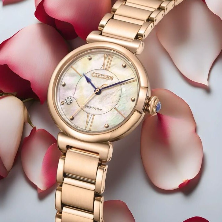 Citizen L EM1073-85Y Eco-Drive Maybells Rose Gold Sapphire Ladies