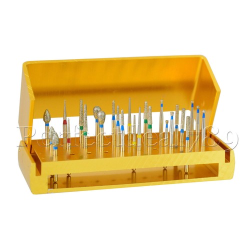 Bloque soporte fresas dentales 30 agujeros caja desinfección aluminio autoclave 5 colores - Imagen 21 de 32