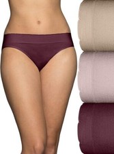 3 Pack Vanity Fair No Pinch No Show Seamless BIKINI Maroon/Quartz/Neutral 5 6 7