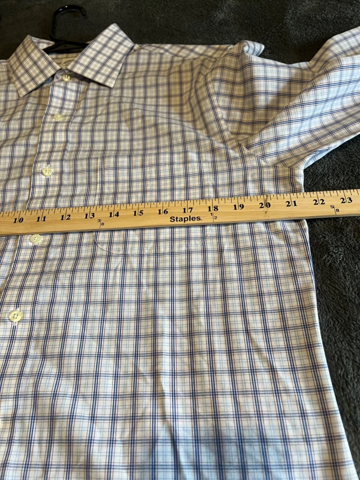 OFF WHITE Brooks Brothers Taglia 151 2 34 Camicia Abito Uomo 100% Cotone Americano Supima.Plaid