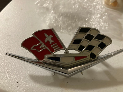 New GM Cross Flags Fender Emblem For 1957-1960 C1 Corvette – Left Side, Part #3767507