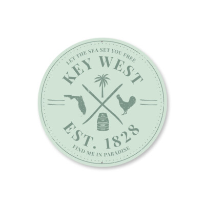 Key West Est. Date Metal Sign, Find Me In Paradise Beach Metal Sign