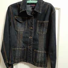 Nina Rossi Woman's Denim Jacket Size M Fitted Slim
