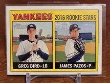 2016 Topps Heritage #171 James Pazos RC Greg Bird RC New York Yankees