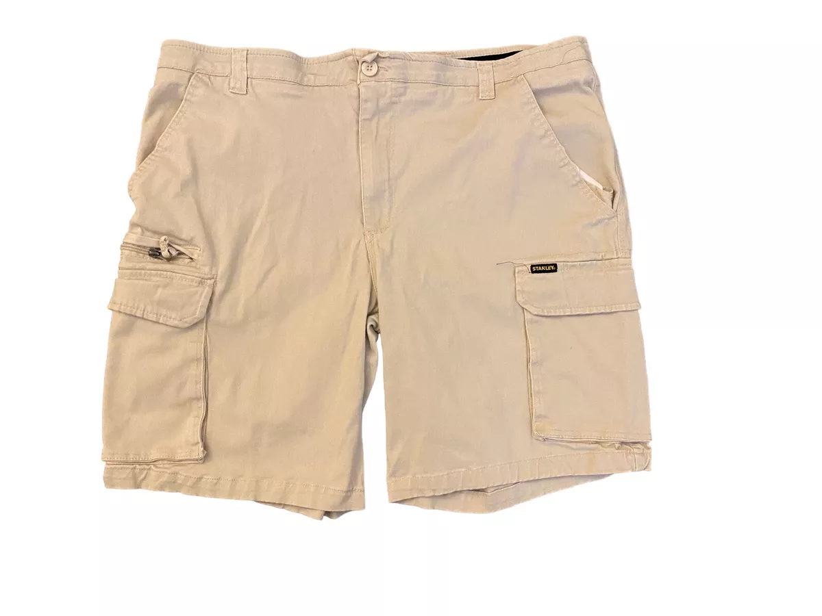 Stanley Stretch Cargo Shorts Men Sz 40 Cream Off White Outdoor Workwear Chores