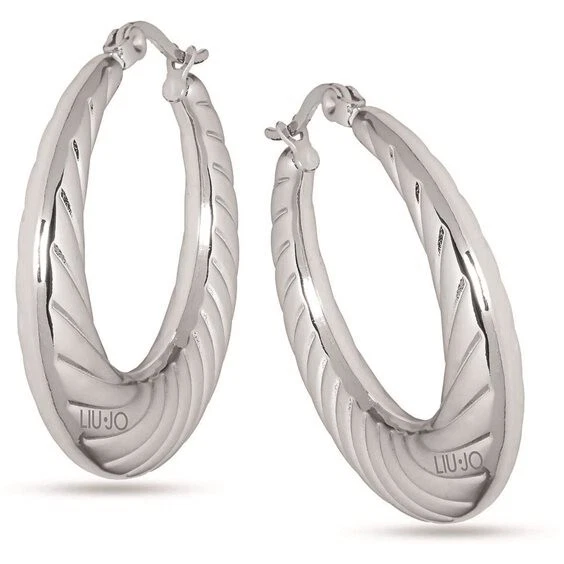 Orecchini A Cerchio Ovali In Argento 925 Con Placcato Oro 9kt - Gioielli Eleganti Con Confezione Regalo E Certificato Di Autenticità