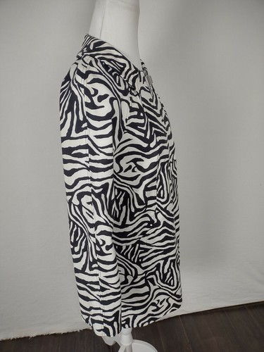dana buchman Womans Sz XS Black & White Zebra Print Lt Weight Jacket S48 - Picture 6 of 14