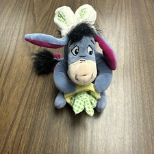 Disney Store Eeyore Spring Easter Plush Blue Winnie Pooh Flowers Stuffed Animal