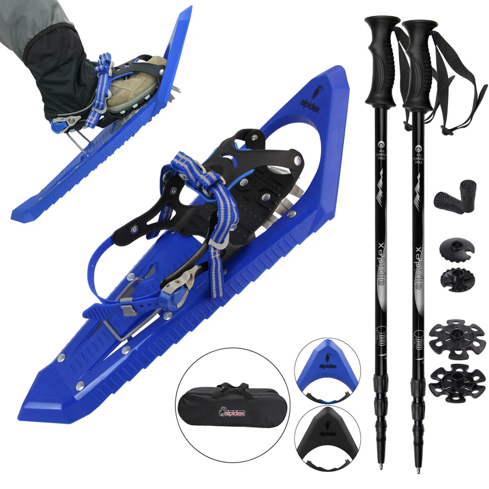 ALPIDEX Schneeschuhe inkl.Tragetasche - mit oder ohne Stöcke Schneeschuhwandern