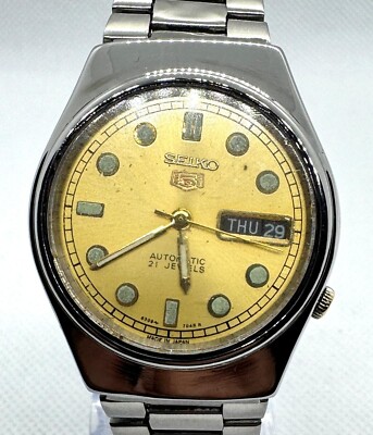 Vintage Seiko 5 Automatic 17 Jewels, Herrenuhr, Datum, gebraucht, P-24