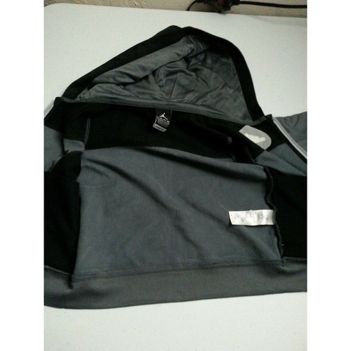 NEW NWT Jordan Kids Zip Up Hoodie Dark Grey / Black Therma Fit - Picture 5 of 7