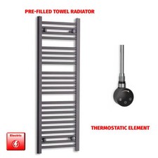 Black 1200 x 400 mm Electric Heated Towel Rail Radiator Bathroom Prefilled WIFI