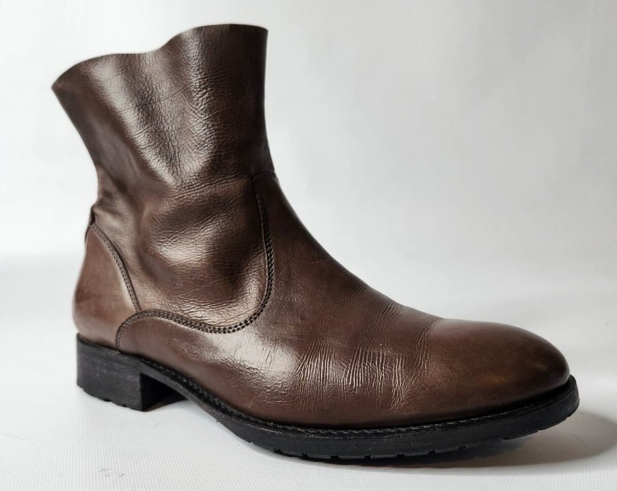 N.D.C. Made Hand Sunday Slip On Taupe Gray Leather Pull On 