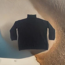 PAS DE CALAIS Sweater Wool Blnd Black Pullover Oversized Made in Japan L/XL EXC