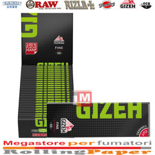 Cartine Gizeh Black Fine Hemp Corte Nero di canapa di lino Scatola Da 25 Librett